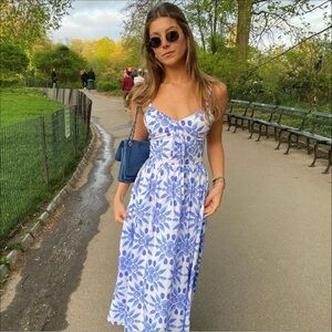 Hill House Juliana Nap Dress in Blue Shell Mosaic Cotton Medium